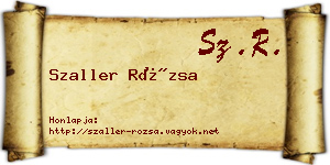 Szaller Rózsa névjegykártya